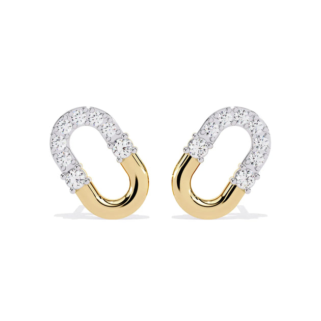 Anellino Pavé Studs - round brilliant diamond earrings - front view - hand-made in Byron Bay Hinterland, Australia by Lucano Fine Jewellery