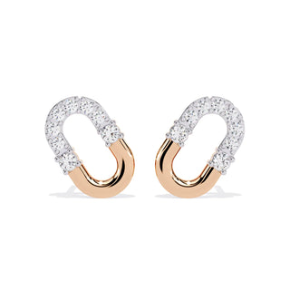 Anellino Pavé Studs - round brilliant diamond earrings - detail close-up - hand-made in Byron Bay Hinterland, Australia by Lucano Fine Jewellery