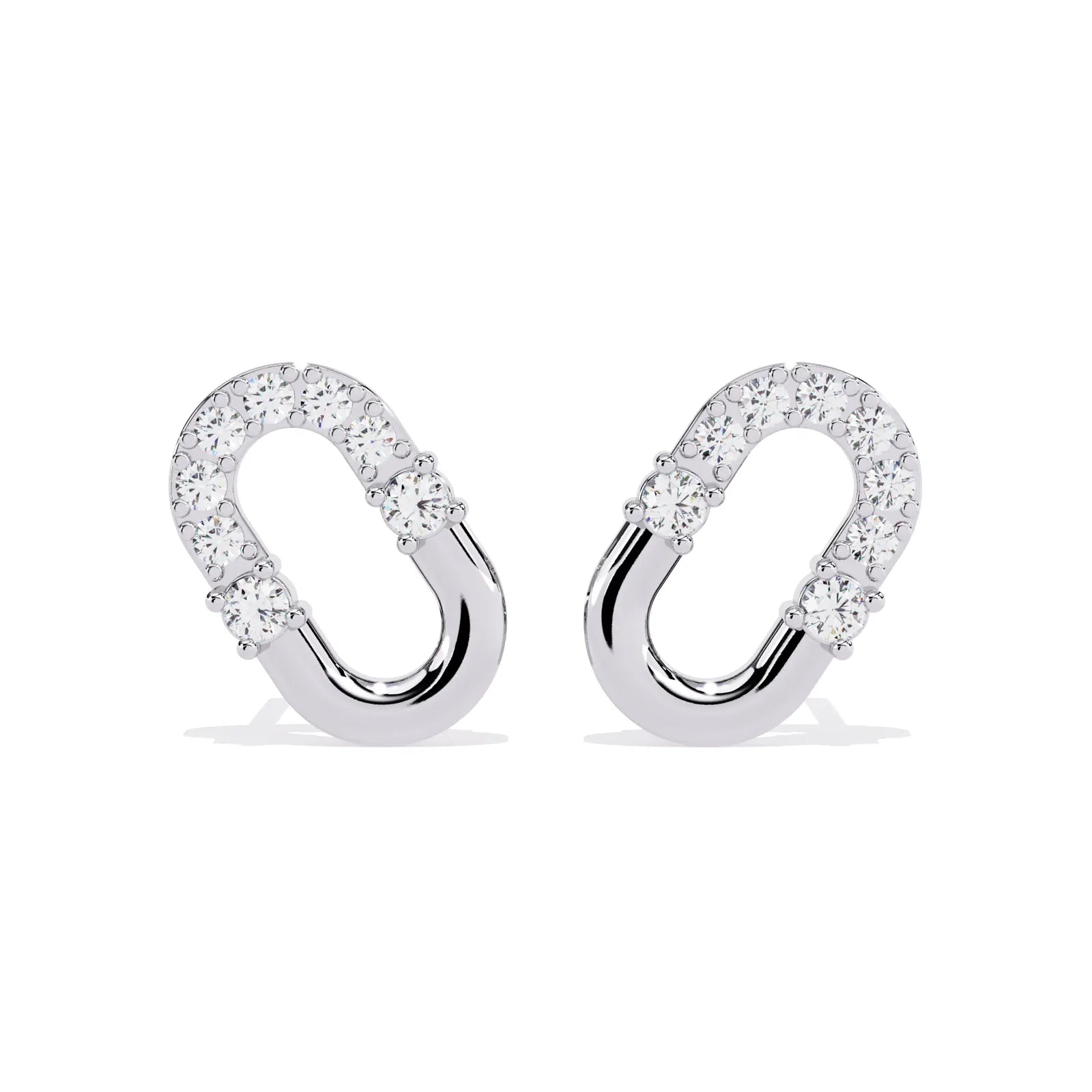 Anellino Pavé Studs - round brilliant diamond earrings - top view - hand-made in Byron Bay Hinterland, Australia by Lucano Fine Jewellery