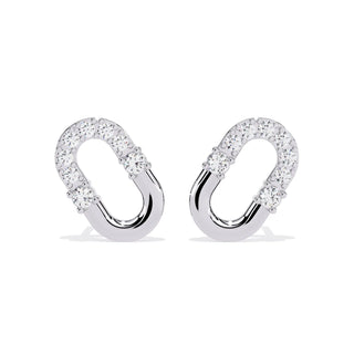 Anellino Pavé Studs - round brilliant diamond earrings - top view - hand-made in Byron Bay Hinterland, Australia by Lucano Fine Jewellery