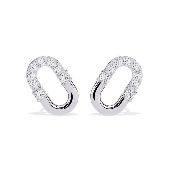 Anellino Pavé Studs - round brilliant diamond earrings - top view - hand-made in Byron Bay Hinterland, Australia by Lucano Fine Jewellery