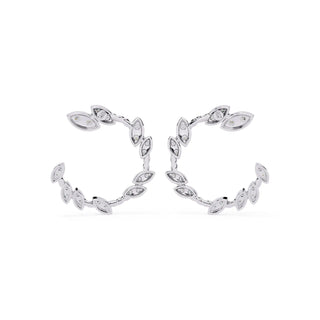 Lauro Crescent Earrings - round brilliant diamond earrings - in 18ct white gold - hand-made in Byron Bay Hinterland, Australia by Lucano Fine Jewellery