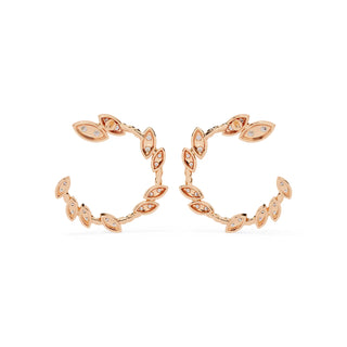 Lauro Crescent Earrings - round brilliant diamond earrings - in 9ct rose gold - hand-made in Byron Bay Hinterland, Australia by Lucano Fine Jewellery