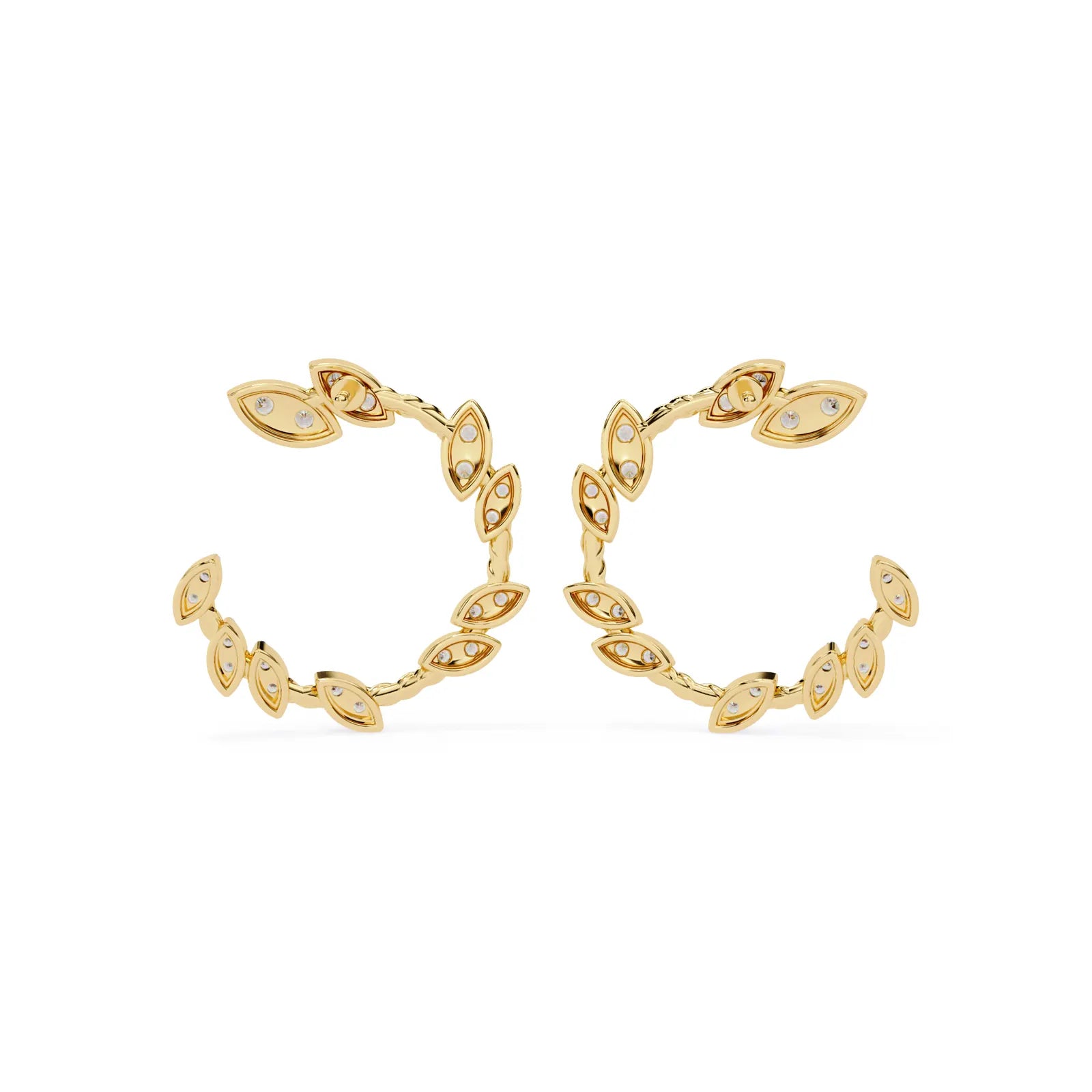 Lauro Crescent Earrings - round brilliant diamond earrings - in 18ct rose gold - hand-made in Byron Bay Hinterland, Australia by Lucano Fine Jewellery