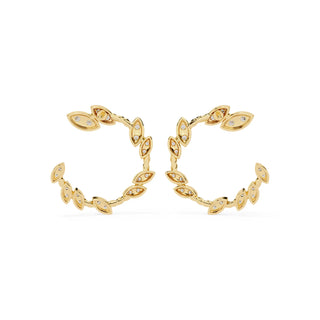 Lauro Crescent Earrings - round brilliant diamond earrings - in 18ct rose gold - hand-made in Byron Bay Hinterland, Australia by Lucano Fine Jewellery