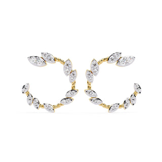 Lauro Crescent Earrings - round brilliant diamond earrings - front view - hand-made in Byron Bay Hinterland, Australia by Lucano Fine Jewellery