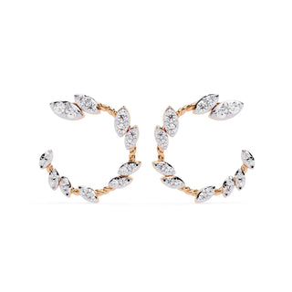 Lauro Crescent Earrings - round brilliant diamond earrings - detail close-up - hand-made in Byron Bay Hinterland, Australia by Lucano Fine Jewellery