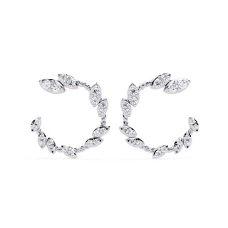 Lauro Crescent Earrings - round brilliant diamond earrings - top view - hand-made in Byron Bay Hinterland, Australia by Lucano Fine Jewellery
