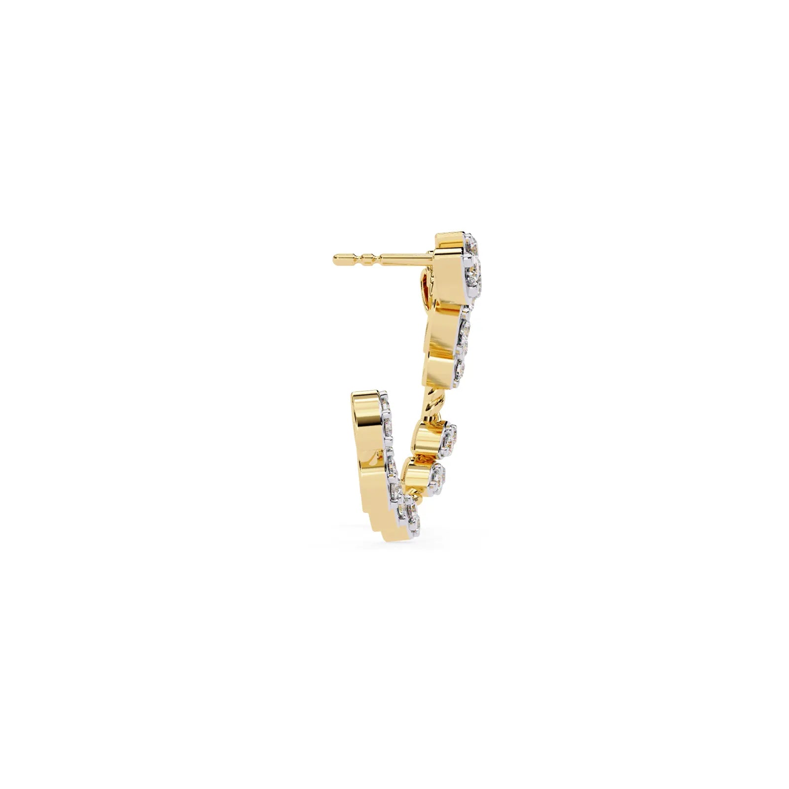 Lauro Crescent Earrings - round brilliant diamond earrings - in 9ct yellow gold - hand-made in Byron Bay Hinterland, Australia by Lucano Fine Jewellery