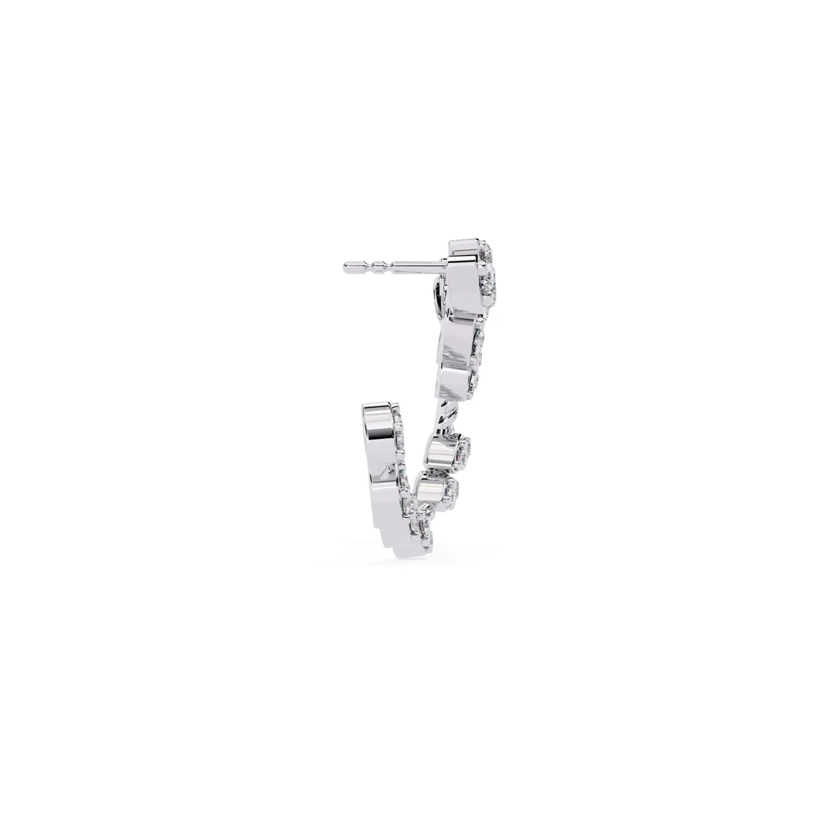 Lauro Crescent Earrings - round brilliant diamond earrings - in 9ct white gold - hand-made in Byron Bay Hinterland, Australia by Lucano Fine Jewellery