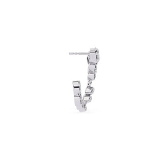 Lauro Crescent Earrings - round brilliant diamond earrings - in 9ct white gold - hand-made in Byron Bay Hinterland, Australia by Lucano Fine Jewellery