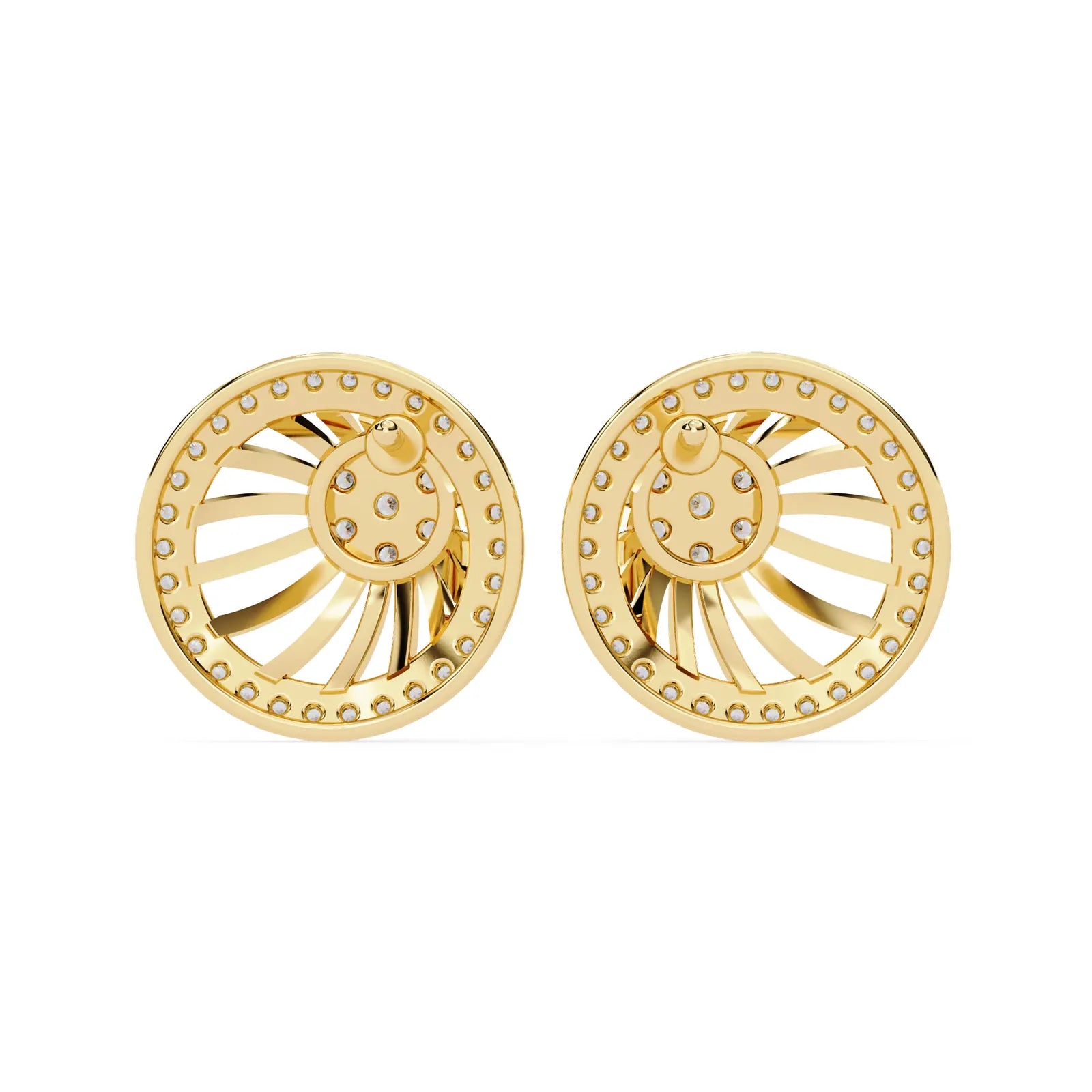 Soleil Sun Studs - round brilliant diamond earrings - in 18ct white gold - hand-made in Byron Bay Hinterland, Australia by Lucano Fine Jewellery