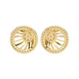 Soleil Sun Studs - round brilliant diamond earrings - in 18ct white gold - hand-made in Byron Bay Hinterland, Australia by Lucano Fine Jewellery