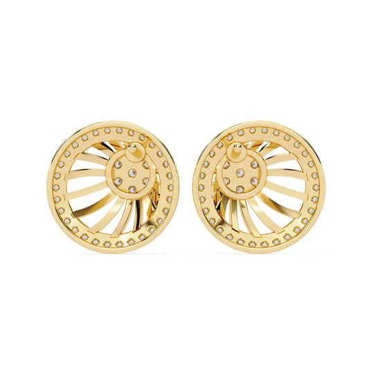 Soleil Sun Studs - round brilliant diamond earrings - in 18ct white gold - hand-made in Byron Bay Hinterland, Australia by Lucano Fine Jewellery