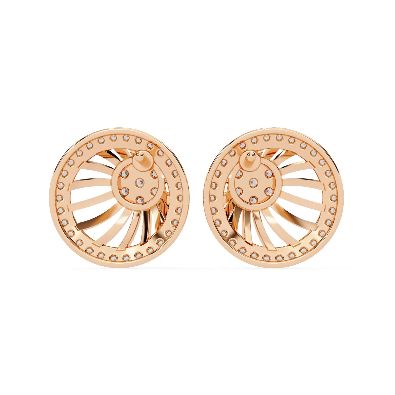 Soleil Sun Studs - round brilliant diamond earrings - in 9ct rose gold - hand-made in Byron Bay Hinterland, Australia by Lucano Fine Jewellery