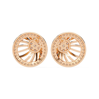 Soleil Sun Studs - round brilliant diamond earrings - in 9ct rose gold - hand-made in Byron Bay Hinterland, Australia by Lucano Fine Jewellery