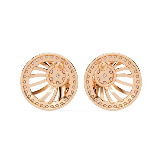 Soleil Sun Studs - round brilliant diamond earrings - in 9ct rose gold - hand-made in Byron Bay Hinterland, Australia by Lucano Fine Jewellery