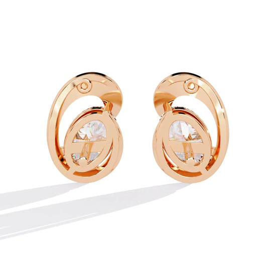 Luna Oval Studs - oval-cut diamond earrings - in 18ct white gold - hand-made in Byron Bay Hinterland, Australia by Lucano Fine Jewellery
