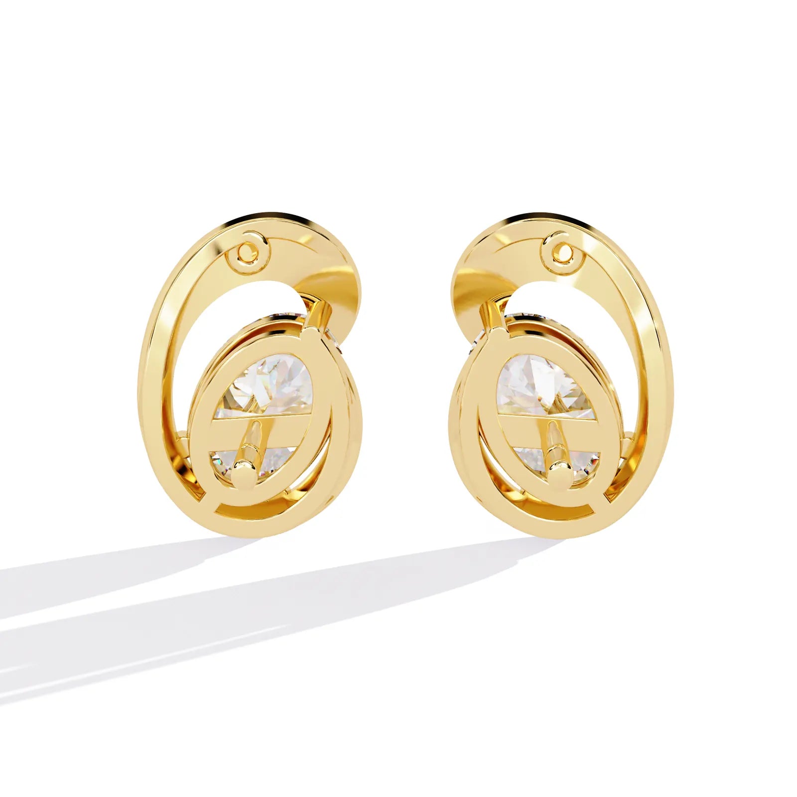 Luna Oval Studs - oval-cut diamond earrings - in 18ct rose gold - hand-made in Byron Bay Hinterland, Australia by Lucano Fine Jewellery