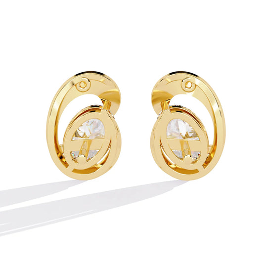 Luna Oval Studs - oval-cut diamond earrings - in 18ct rose gold - hand-made in Byron Bay Hinterland, Australia by Lucano Fine Jewellery