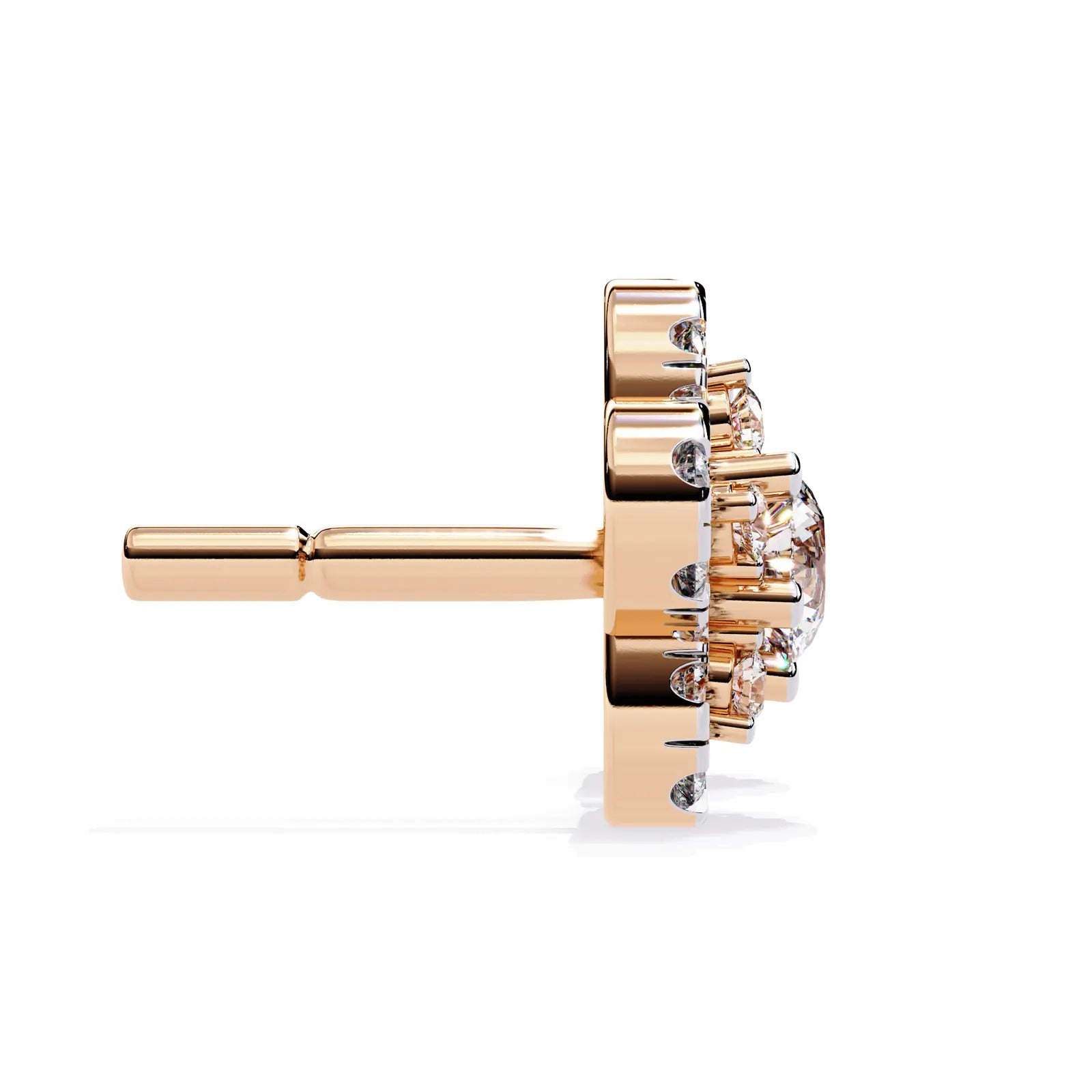 Fiore di Stella Studs - round brilliant diamond earrings - in 9ct rose gold - hand-made in Byron Bay Hinterland, Australia by Lucano Fine Jewellery