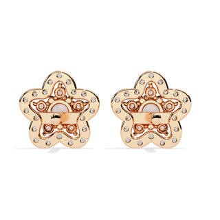 Fiore di Stella Studs - round brilliant diamond earrings - in 18ct rose gold - hand-made in Byron Bay Hinterland, Australia by Lucano Fine Jewellery