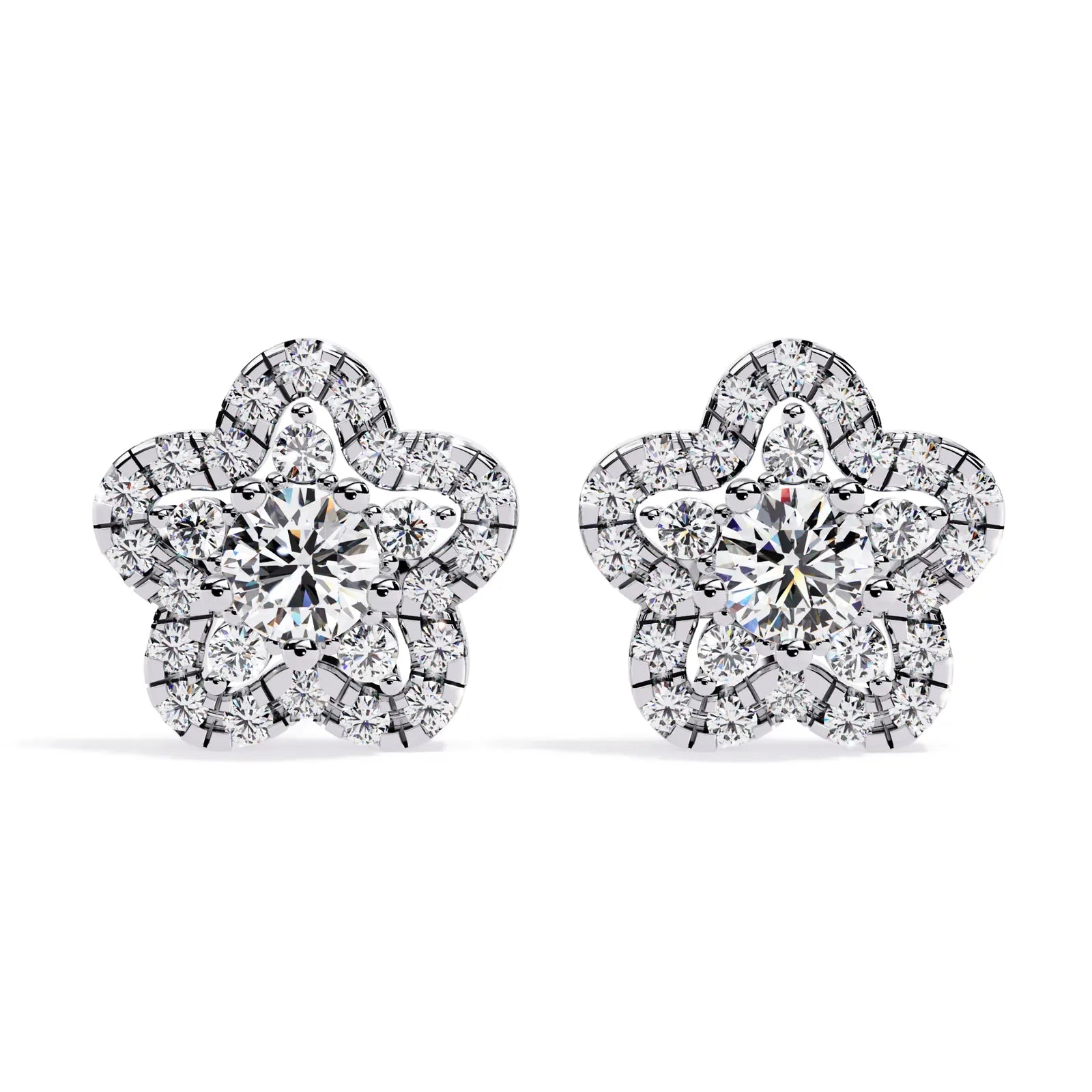 Fiore di Stella Studs - round brilliant diamond earrings - in 9ct yellow gold - hand-made in Byron Bay Hinterland, Australia by Lucano Fine Jewellery