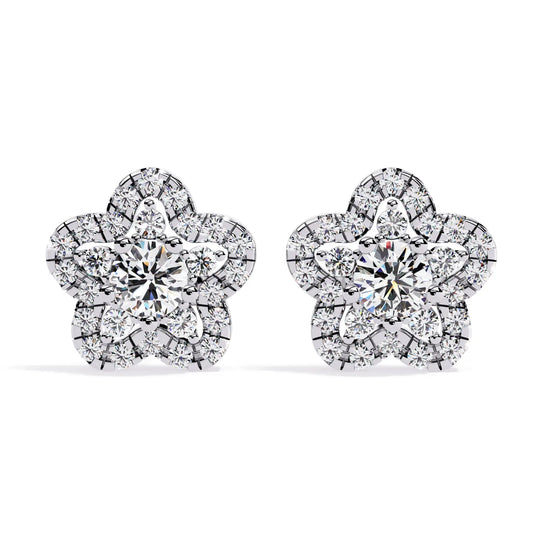 Fiore di Stella Studs - round brilliant diamond earrings - in 9ct yellow gold - hand-made in Byron Bay Hinterland, Australia by Lucano Fine Jewellery