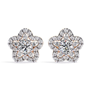 Fiore di Stella Studs - round brilliant diamond earrings - in 18ct yellow gold - hand-made in Byron Bay Hinterland, Australia by Lucano Fine Jewellery