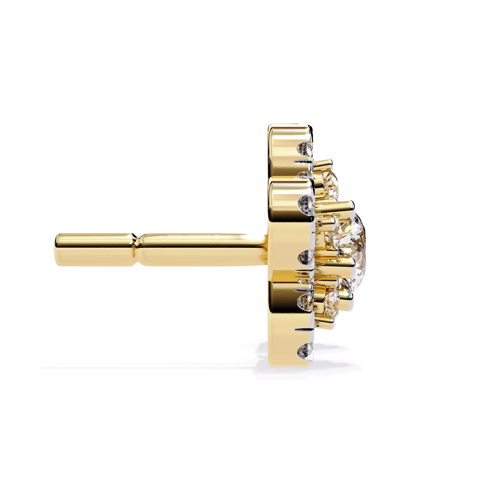 Fiore di Stella Studs - round brilliant diamond earrings - in 9ct white gold - hand-made in Byron Bay Hinterland, Australia by Lucano Fine Jewellery