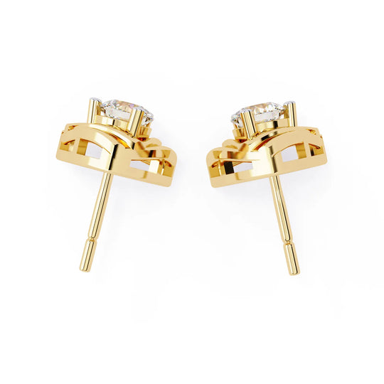 Trinacria Studs - round brilliant diamond earrings - in 18ct rose gold - hand-made in Byron Bay Hinterland, Australia by Lucano Fine Jewellery