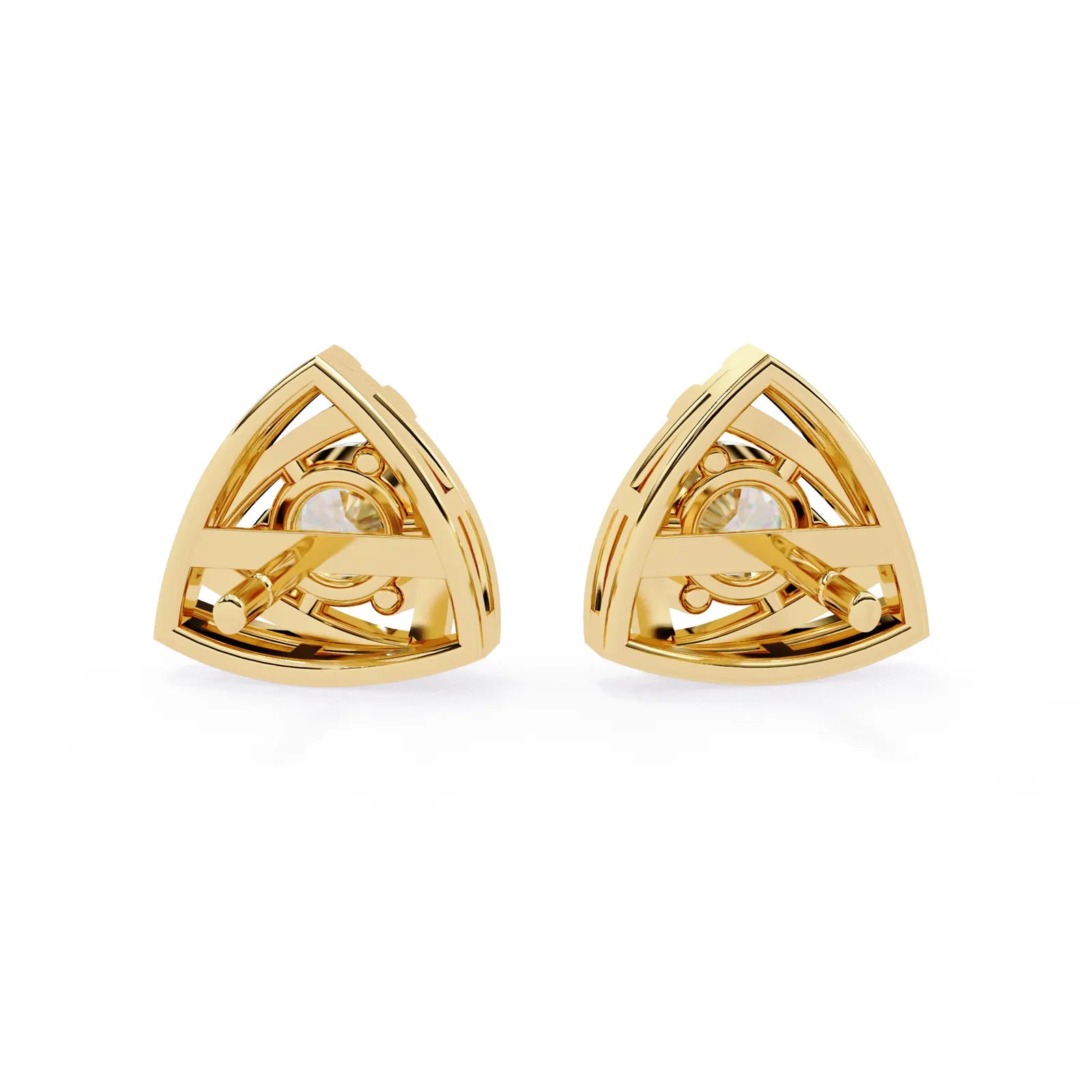 Trinacria Studs - round brilliant diamond earrings - in 9ct yellow gold - hand-made in Byron Bay Hinterland, Australia by Lucano Fine Jewellery