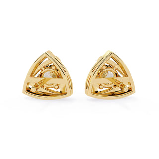 Trinacria Studs - round brilliant diamond earrings - in 9ct yellow gold - hand-made in Byron Bay Hinterland, Australia by Lucano Fine Jewellery