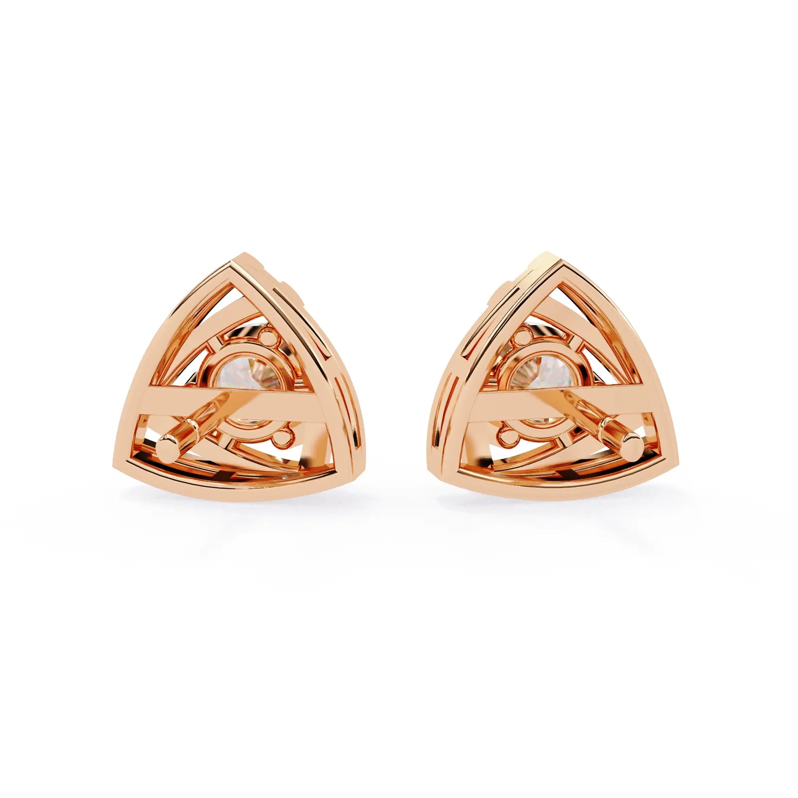 Trinacria Studs - round brilliant diamond earrings - in 18ct yellow gold - hand-made in Byron Bay Hinterland, Australia by Lucano Fine Jewellery