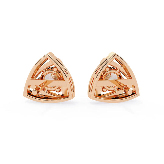 Trinacria Studs - round brilliant diamond earrings - in 18ct yellow gold - hand-made in Byron Bay Hinterland, Australia by Lucano Fine Jewellery