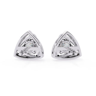 Trinacria Studs - round brilliant diamond earrings - in 9ct white gold - hand-made in Byron Bay Hinterland, Australia by Lucano Fine Jewellery