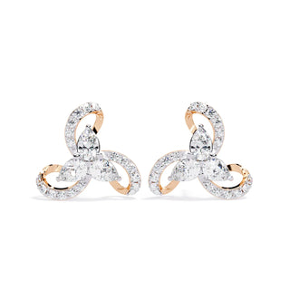Petalo Pear Climbers - pear-cut diamond earrings - detail close-up - hand-made in Byron Bay Hinterland, Australia by Lucano Fine Jewellery