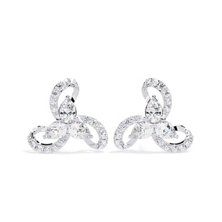 Petalo Pear Climbers - pear-cut diamond earrings - top view - hand-made in Byron Bay Hinterland, Australia by Lucano Fine Jewellery