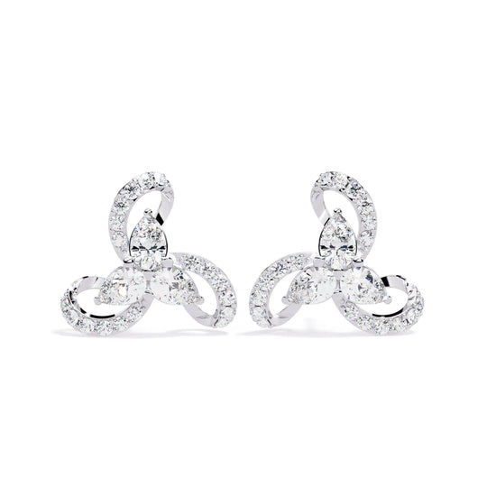 Petalo Pear Climbers - pear-cut diamond earrings - top view - hand-made in Byron Bay Hinterland, Australia by Lucano Fine Jewellery
