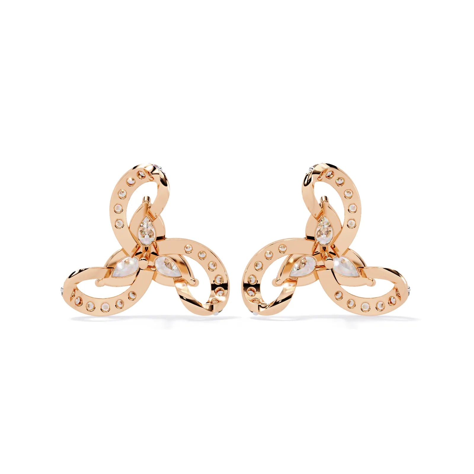 Petalo Pear Climbers - pear-cut diamond earrings - in 9ct yellow gold - hand-made in Byron Bay Hinterland, Australia by Lucano Fine Jewellery