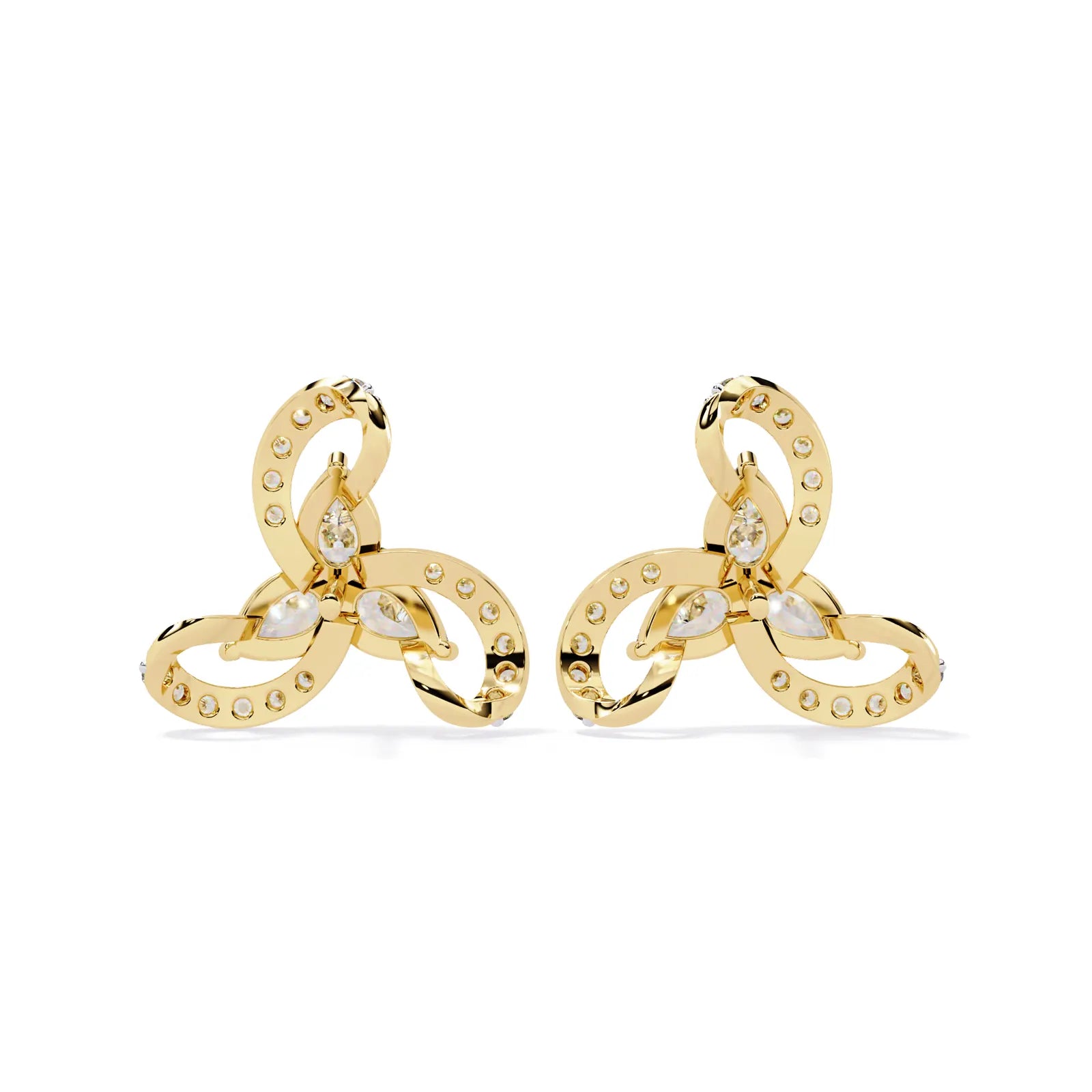 Petalo Pear Climbers - pear-cut diamond earrings - in 9ct white gold - hand-made in Byron Bay Hinterland, Australia by Lucano Fine Jewellery