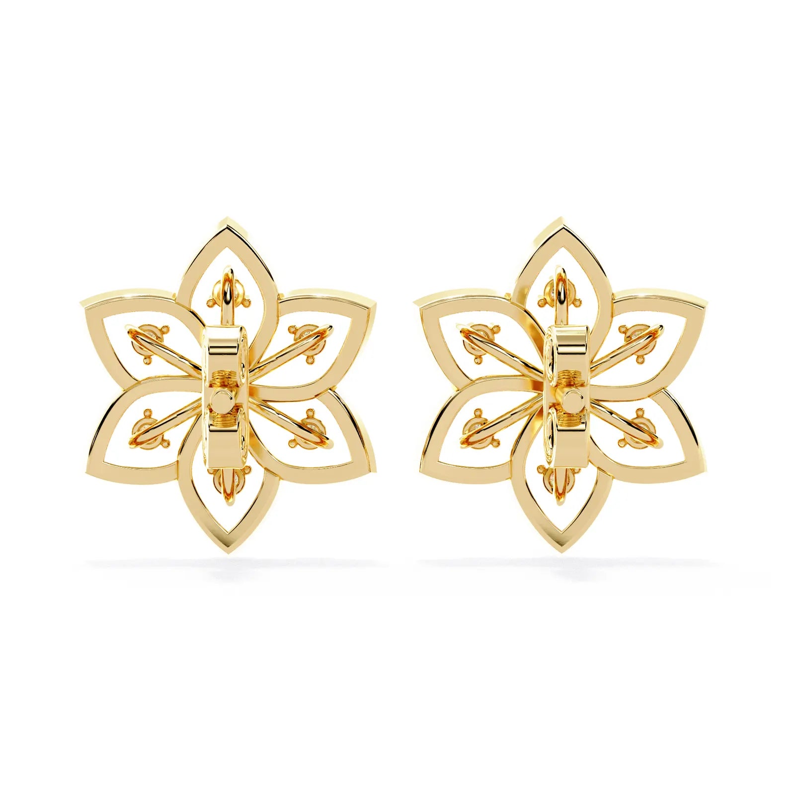 Esafiore Floral Studs - round brilliant diamond earrings - in 9ct rose gold - hand-made in Byron Bay Hinterland, Australia by Lucano Fine Jewellery