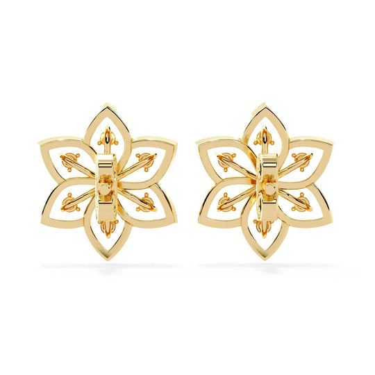 Esafiore Floral Studs - round brilliant diamond earrings - in 9ct rose gold - hand-made in Byron Bay Hinterland, Australia by Lucano Fine Jewellery