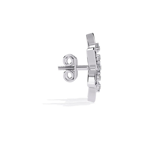 Esafiore Floral Studs - round brilliant diamond earrings - side profile - hand-made in Byron Bay Hinterland, Australia by Lucano Fine Jewellery