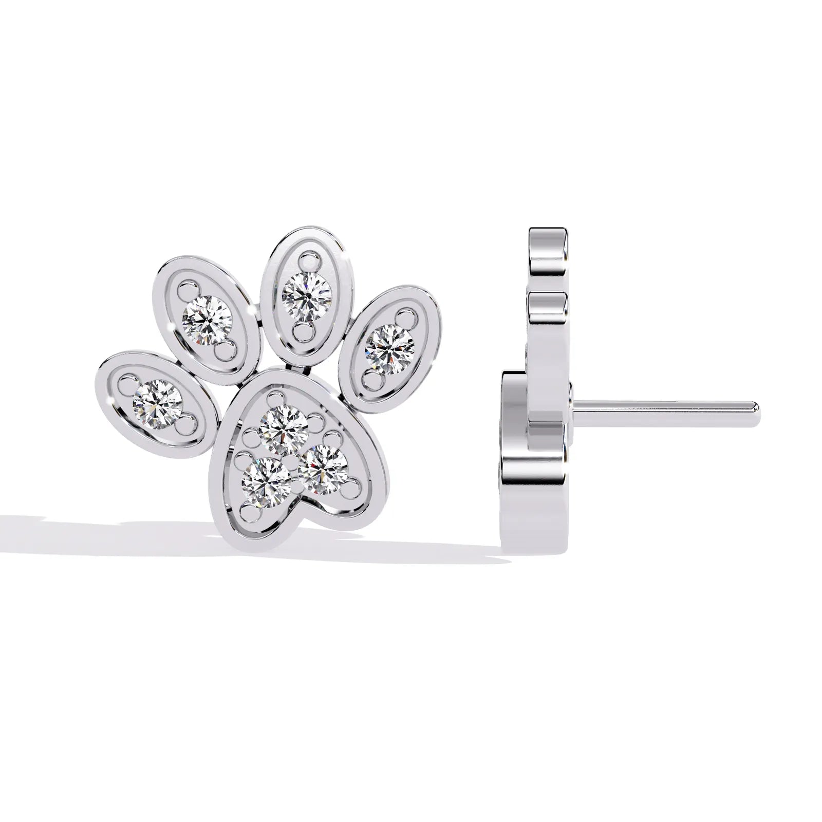 Zampa Petite Studs - round brilliant diamond earrings - in 18ct white gold - hand-made in Byron Bay Hinterland, Australia by Lucano Fine Jewellery