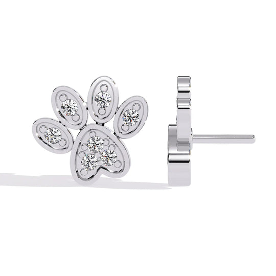 Zampa Petite Studs - round brilliant diamond earrings - in 18ct white gold - hand-made in Byron Bay Hinterland, Australia by Lucano Fine Jewellery