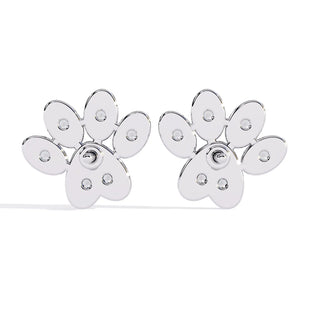 Zampa Petite Studs - round brilliant diamond earrings - side profile - hand-made in Byron Bay Hinterland, Australia by Lucano Fine Jewellery