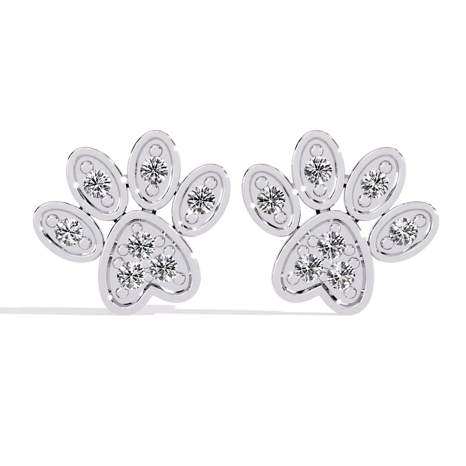 Zampa Petite Studs - round brilliant diamond earrings - top view - hand-made in Byron Bay Hinterland, Australia by Lucano Fine Jewellery