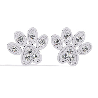 Zampa Petite Studs - round brilliant diamond earrings - top view - hand-made in Byron Bay Hinterland, Australia by Lucano Fine Jewellery