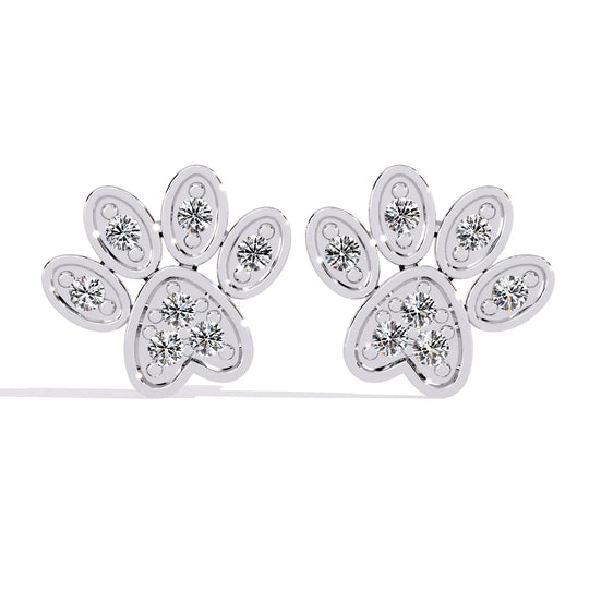 Zampa Petite Studs - round brilliant diamond earrings - top view - hand-made in Byron Bay Hinterland, Australia by Lucano Fine Jewellery